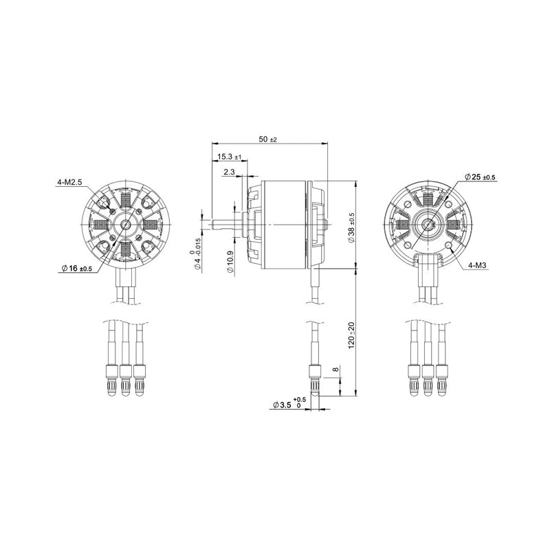 Detrum BM3715A-890KV Brushless Motor
