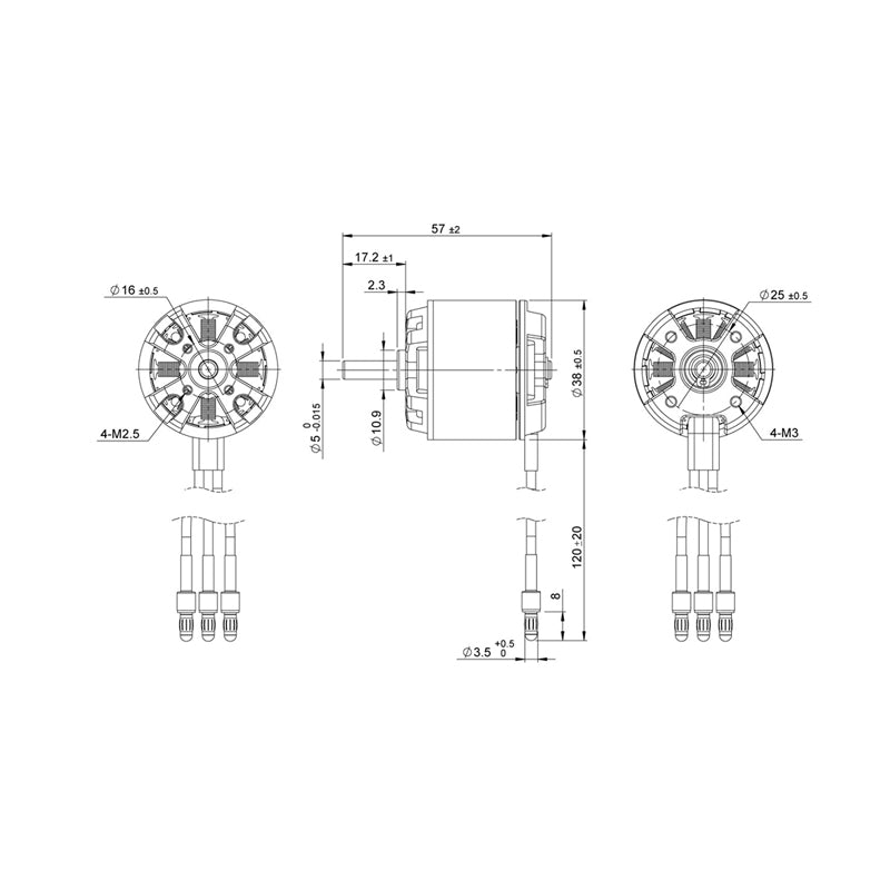 Detrum BM3720A-600KV Brushless Motor