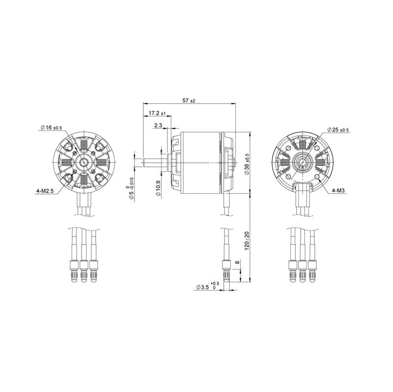 Detrum BM3720A-650KV Brushless Motor