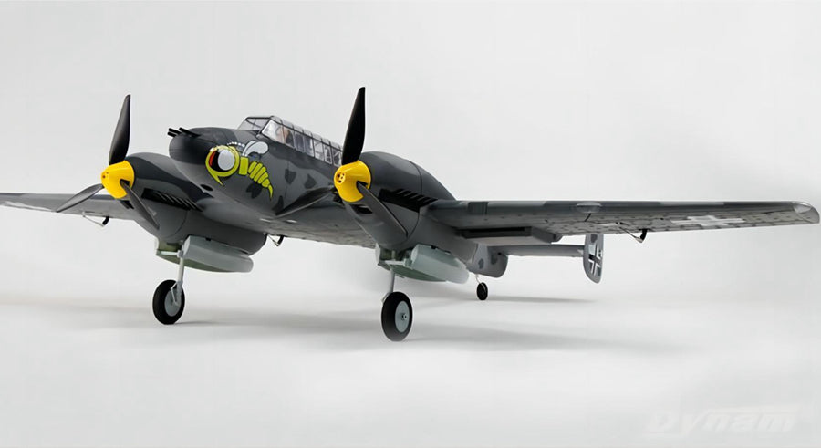 Dynam Messerschmitt BF-110 V3 4S Twin-Engine RC Warbird 1.5m Wingspan w/ Flaps