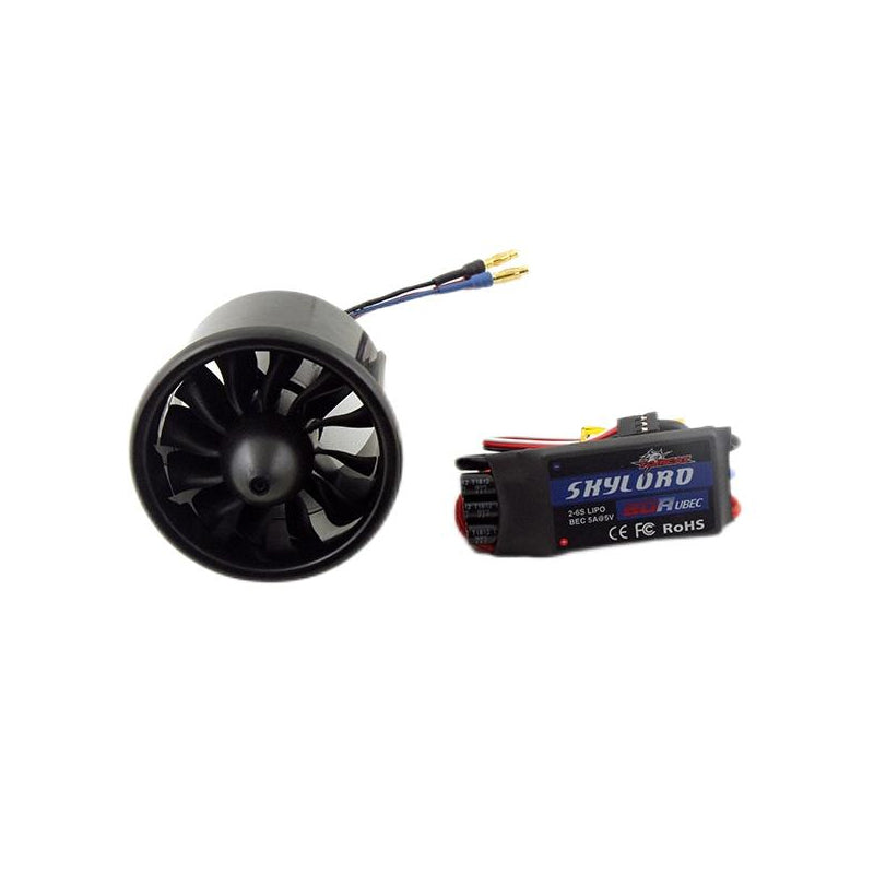 Dynam 70mm 12-Blade 6S EDF Power System w/ TC-2860-2200KV Inrunner Brushless Motor & 80A ESC XT60