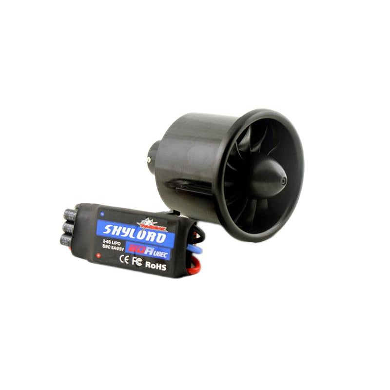 Dynam 70mm 12-Blade 6S EDF Power System w/ TC-2860-2200KV Inrunner Brushless Motor & 80A ESC XT60