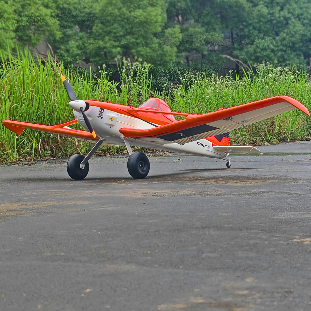Dynam Cessna 188 Crop Duster V2 Orange 4S RC Scale Airplane 1.5m w/ Flaps