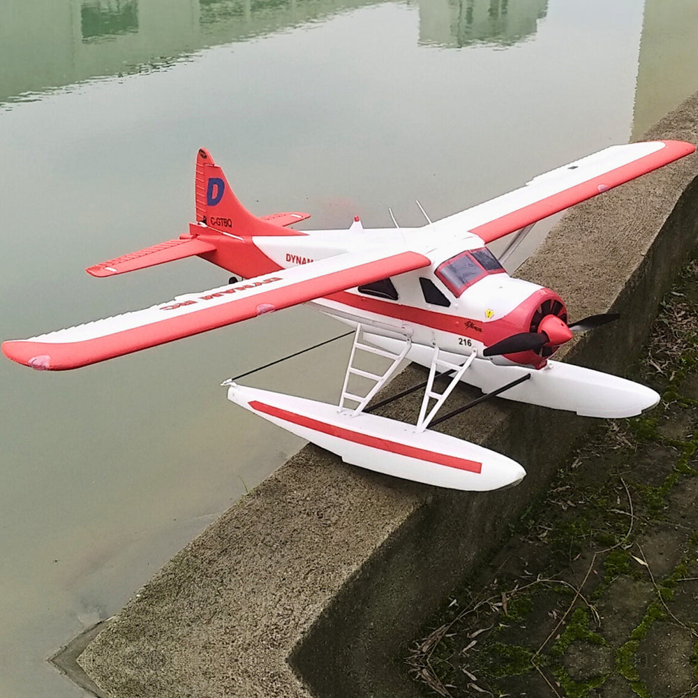 Dynam DHC-2 Beaver V2 Red 4S Sea/Land STOL RC Float Plane 1.5m w/ Flaps
