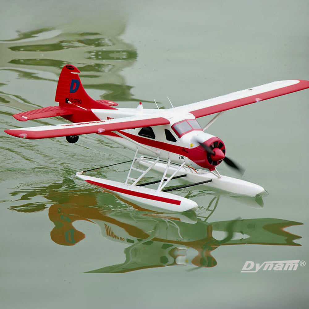 Dynam DHC-2 Beaver V2 Red 4S Sea/Land STOL RC Float Plane 1.5m w/ Flaps
