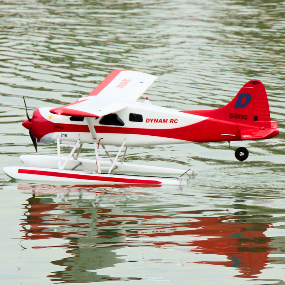 Dynam DHC-2 Beaver V2 Red 4S Sea/Land STOL RC Float Plane 1.5m w/ Flaps