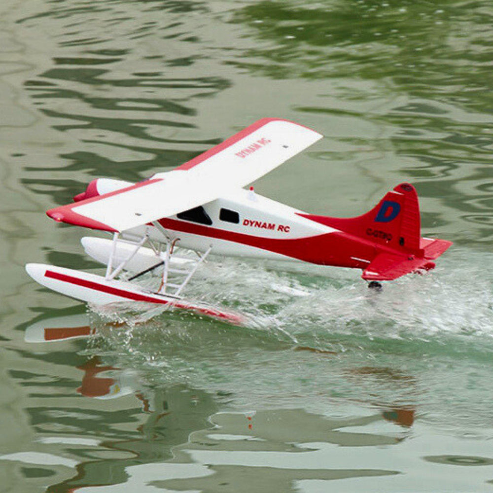 Dynam DHC-2 Beaver V2 Red 4S Sea/Land STOL RC Float Plane 1.5m w/ Flaps