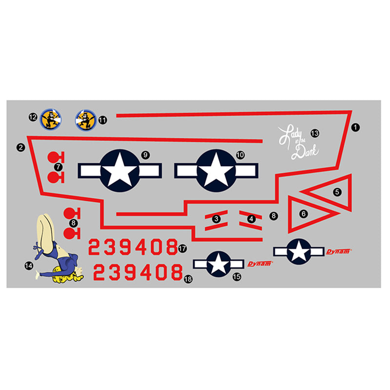 Dynam P-61 Black Widow Decal Set