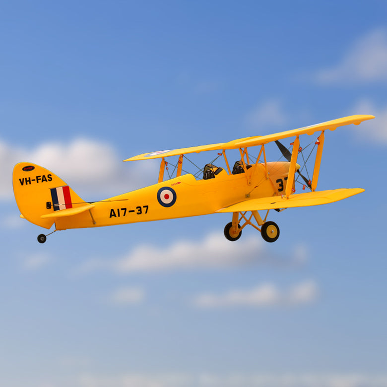 Dynam Tiger Moth DH. 82 V2 Yellow 4S RC Biplane 1.3m Wingspan