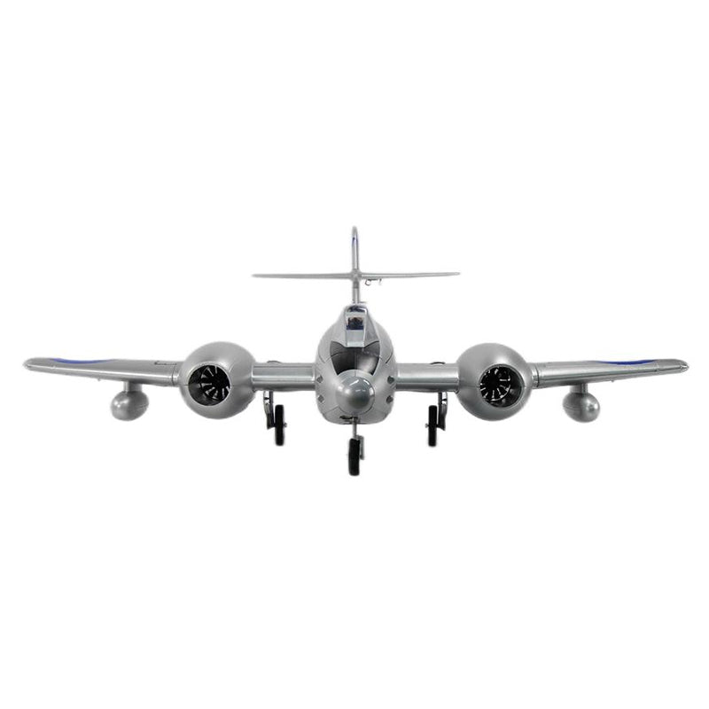Dynam Gloster Meteor F8 V2 Silver 6S 12-Blade Twin Inrunner 70mm EDF RC Jet w/ Flaps