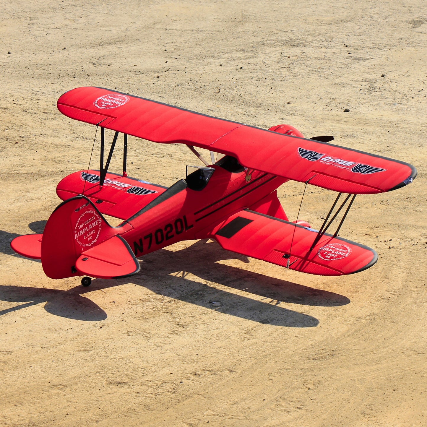 Dynam Red Waco YMF-5D V2 4S RC Biplane 1.3m Wingspan