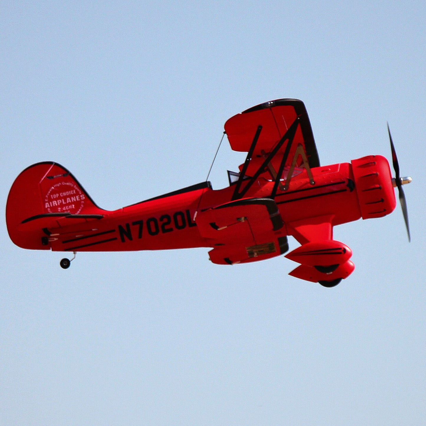 Dynam Red Waco YMF-5D V2 4S RC Biplane 1.3m Wingspan