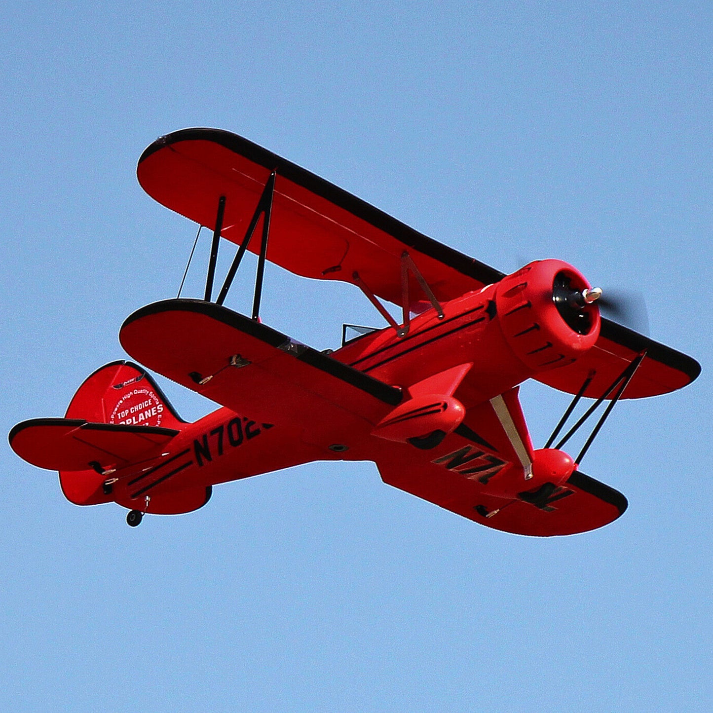 Dynam Red Waco YMF-5D V2 4S RC Biplane 1.3m Wingspan