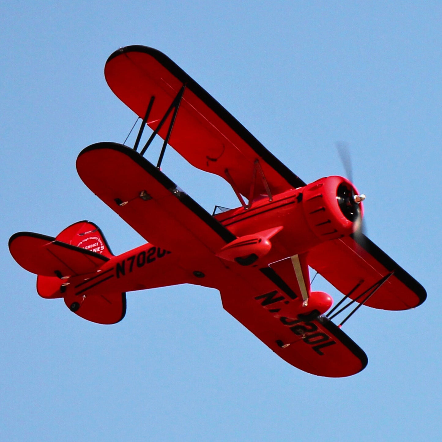Dynam Red Waco YMF-5D V2 4S RC Biplane 1.3m Wingspan