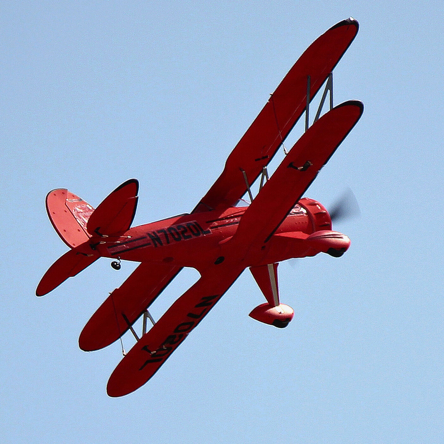 Dynam Red Waco YMF-5D V2 4S RC Biplane 1.3m Wingspan