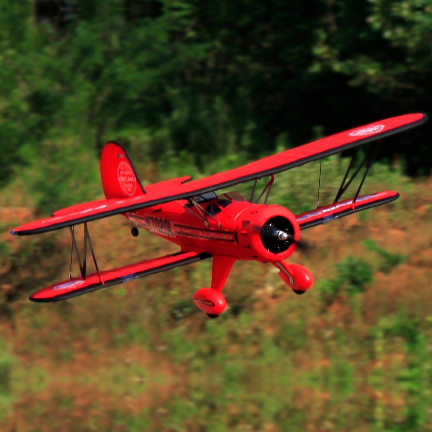 Dynam Red Waco YMF-5D V2 4S RC Biplane 1.3m Wingspan