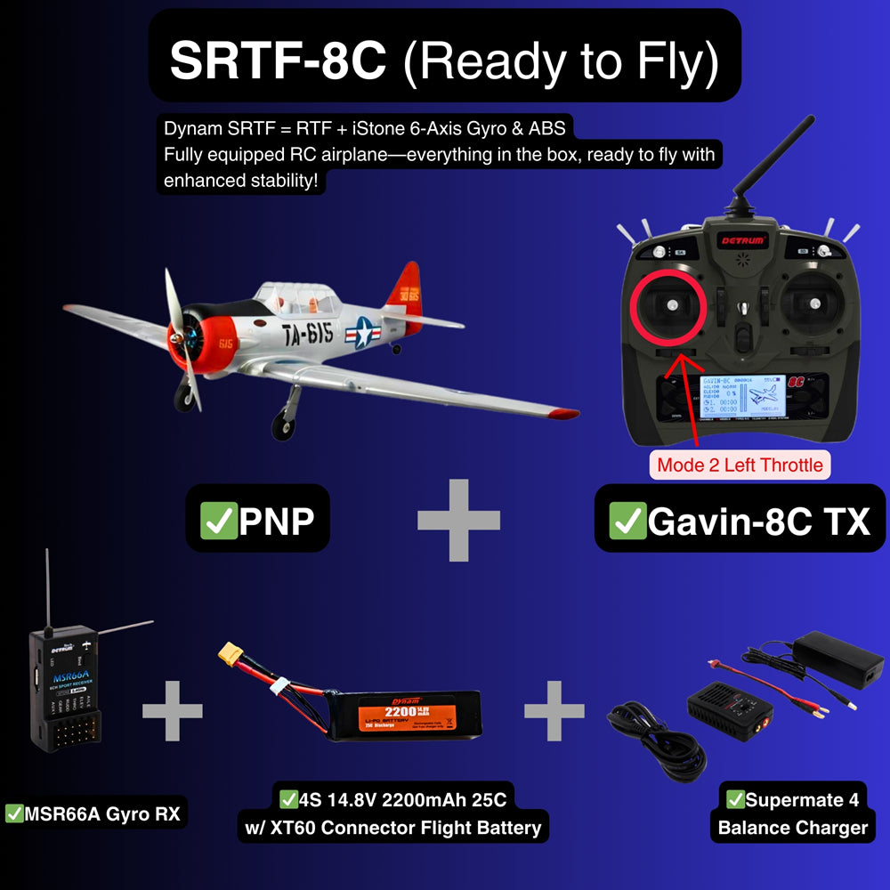 Dynam AT-6 Texan V3 4S RC Warbird 1.4m Wingspan w/ 3 Flaps