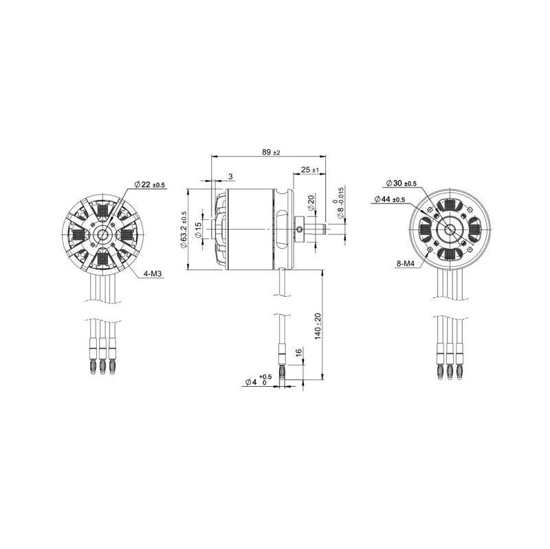 TomCat G160 6330-250KV Outrunner Motor for (160 Glow) Balsa EP Airplane