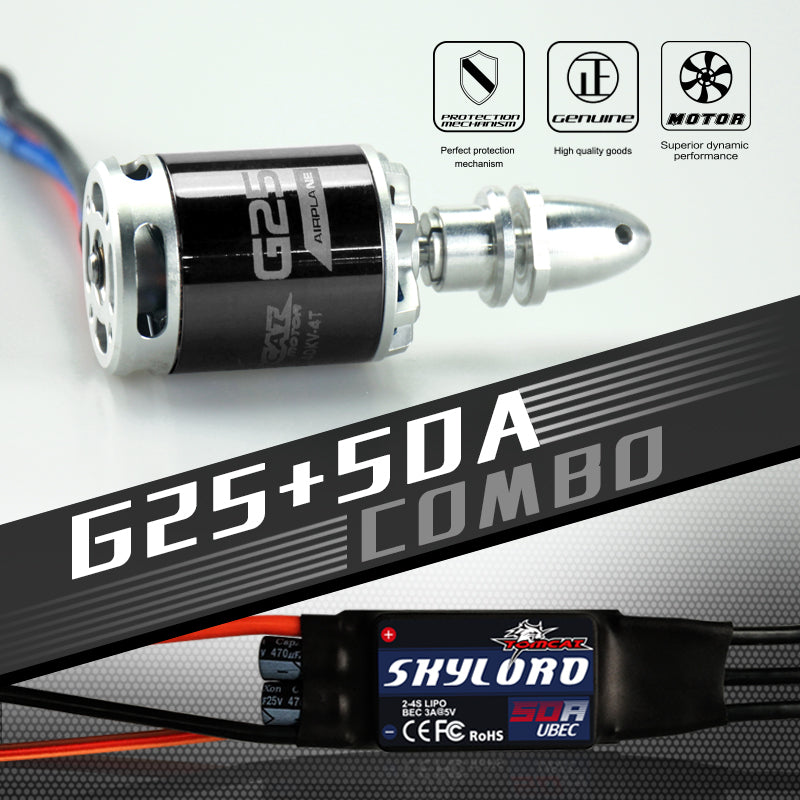 TomCat G25 3527-1140KV Motor w/ Skylord 50A ESC Combo Set