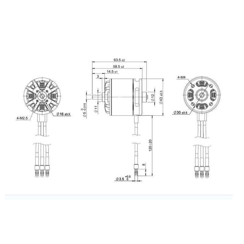TomCat G32 4320-830KV Outrunner Motor for (32 Glow) Balsa EP Airplane