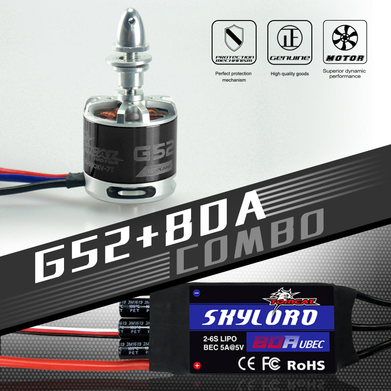 TomCat G52 5025-590KV Motor w/ Skylord 80A ESC Combo Set