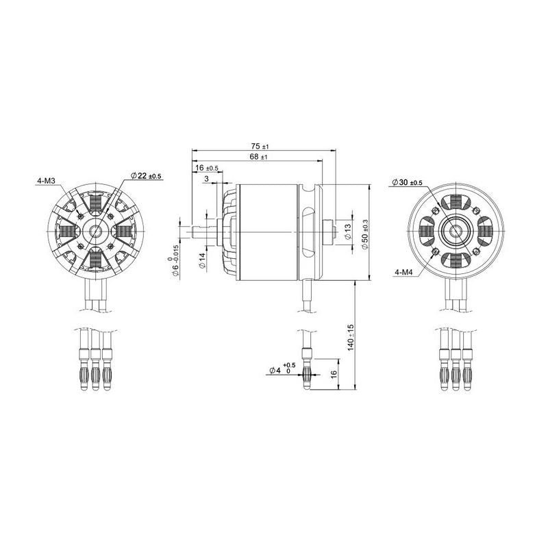 TomCat G52 5025-590KV Outrunner Motor for (52 Glow) Balsa EP Airplane