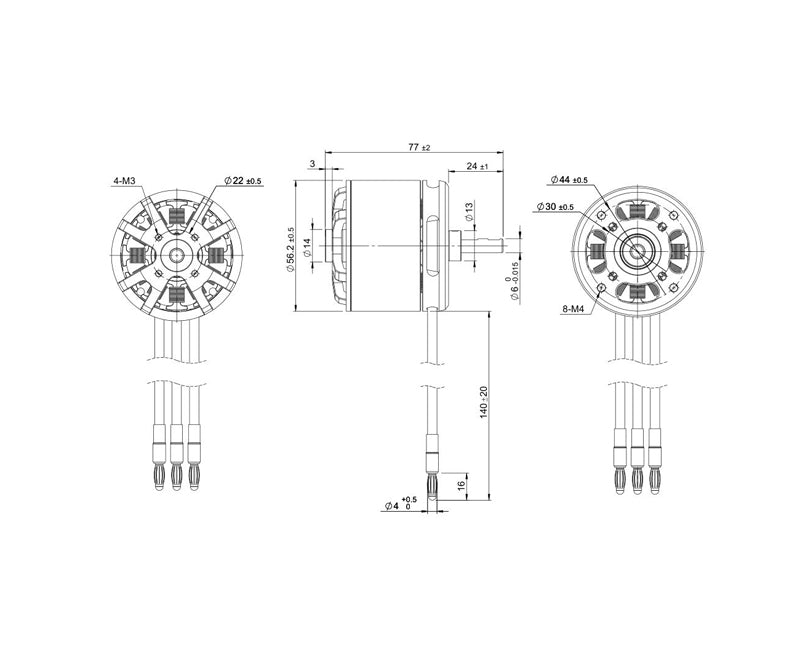 TomCat G90 5625-330KV Outrunner Motor for (90 Glow) Balsa EP Airplane