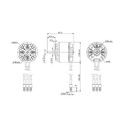 Detrum BM3715A-1050KV Brushless Motor