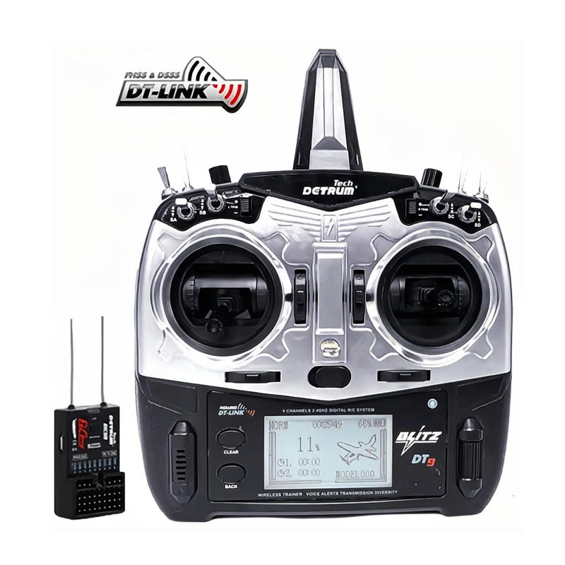 Detrum Black Blitz-DT9 9CH Smart Programming/Telemetry RC Transmitter Set(TX+RXC9M)