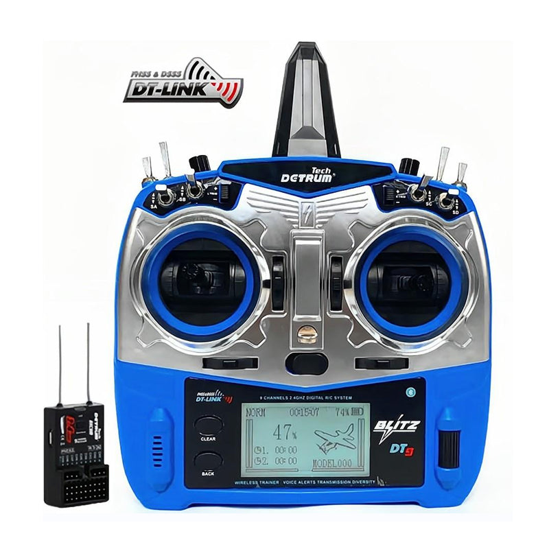 Detrum Blue Blitz-DT9 9CH Smart Programming/Telemetry Transmitter Set(TX+RXC9M)