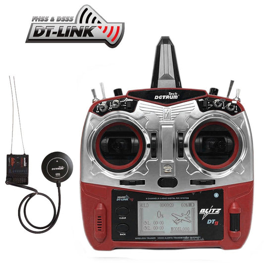 Detrum Red Blitz-DT9 9CH Smart Programming/Telemetry RC Transmitter Set (TX+SR86A-G)