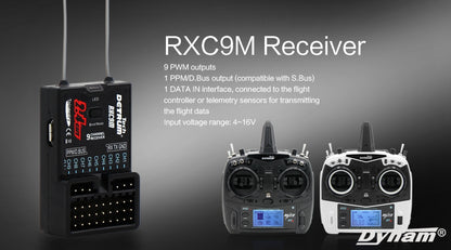 Detrum Black Blitz-DT9 9CH Smart Programming/Telemetry RC Transmitter Set(TX+RXC9M)
