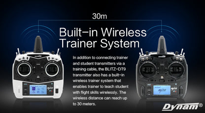 Detrum Blue Blitz-DT9 9CH Smart Programming/Telemetry Transmitter Set(TX+RXC9M)