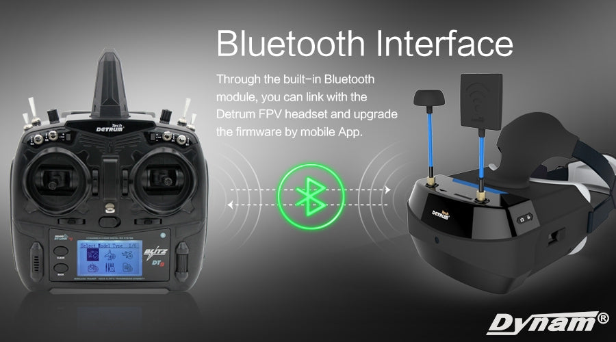 Detrum Blue Blitz-DT9 9CH Smart Programming/Telemetry RC Transmitter Set (TX+SR86A-G)
