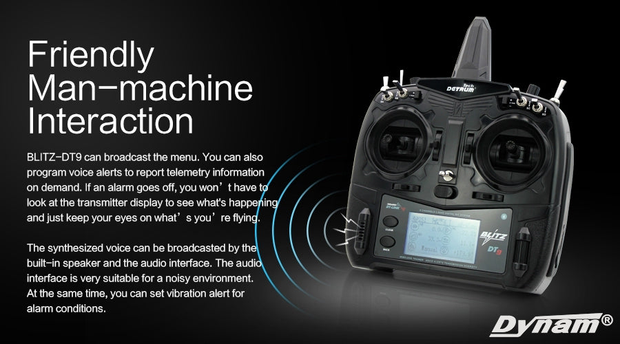Detrum Red Blitz-DT9 9CH Smart Programming/Telemetry RC Transmitter w/ iStone SR86A Stabilizer Receiver