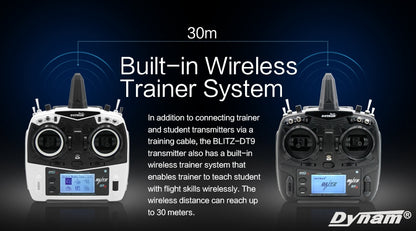 Detrum Red Blitz-DT9 9CH Smart Programming/Telemetry RC Transmitter w/ iStone SR86A Stabilizer Receiver