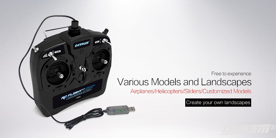 Detrum 8CH USB RC Plane Flight Digital Simulator