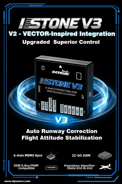 Detrum-iStone-V3-6-Axis-Gyro-Stabilizer-with-Runway-Correction-for-RC-Airplane-S.BUS-DSM-PWM-Compatible