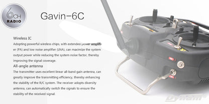 Detrum GAVIN-6C 6CH 2.4Ghz RC Transmitter Set (TX+RXC6)
