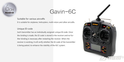 Detrum GAVIN-6C 6CH 2.4Ghz RC Transmitter Set (TX+RXC6)