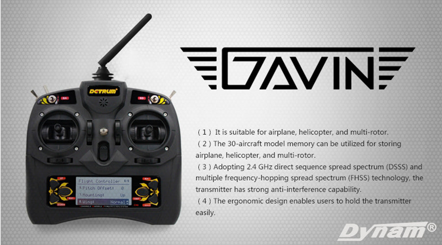 Detrum GAVIN-6C 6CH 2.4Ghz RC Transmitter Set (TX+RXC6)