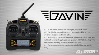 Detrum GAVIN-6C 6CH 2.4Ghz RC Transmitter Set (TX+RXC6)