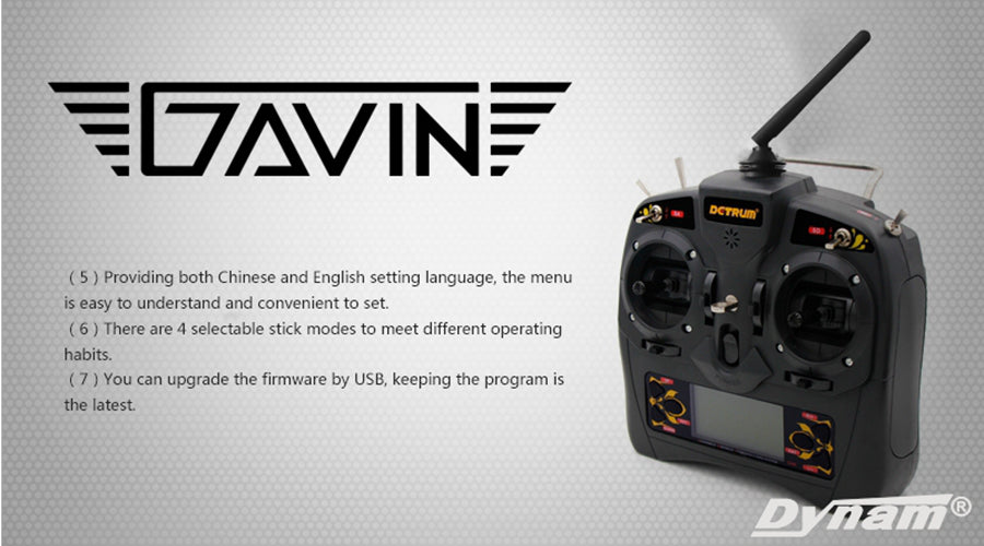 Detrum GAVIN-6C 6CH 2.4Ghz RC Transmitter Set (TX+RXC6)
