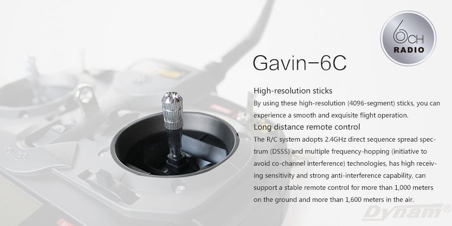 Detrum GAVIN-6C 6CH 2.4Ghz RC Transmitter Set (TX+RXC6)