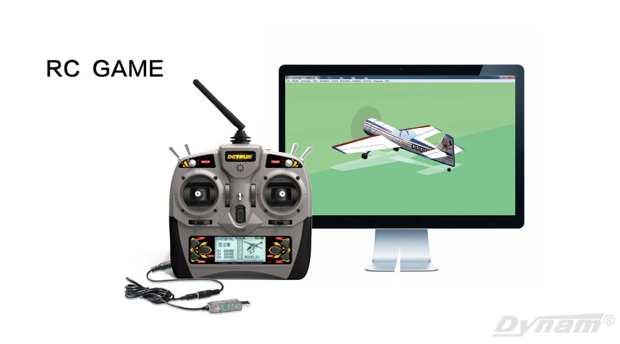 Detrum GAVIN-6C 6CH 2.4Ghz RC Transmitter Set (TX+RXC7+USB Simulator Cable)