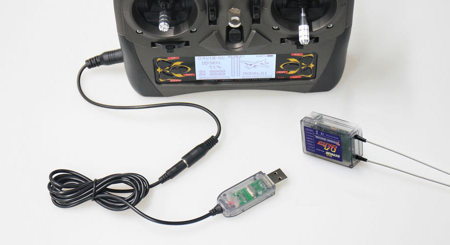 Detrum GAVIN-6C 6CH 2.4Ghz RC Transmitter Set (TX+RXC7+USB Simulator Cable)