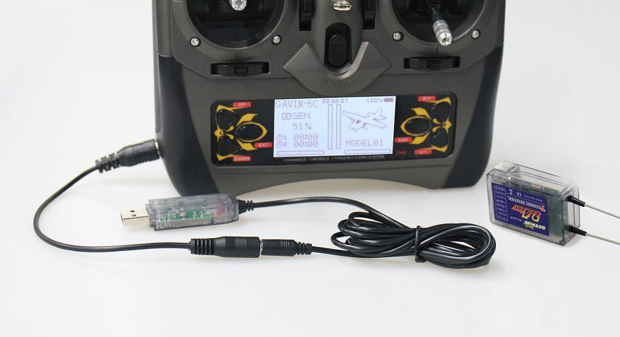 Detrum GAVIN-6C 6CH 2.4Ghz RC Transmitter Set (TX+RXC7+USB Simulator Cable)