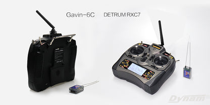 Detrum GAVIN-6C 6CH 2.4Ghz RC Transmitter Set (TX+RXC7+4pcs 9g Servos)