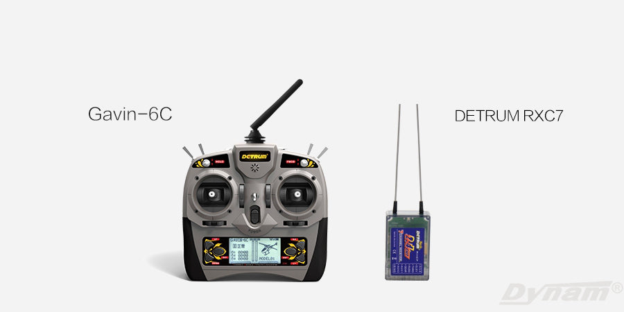 Detrum GAVIN-6C 6CH 2.4Ghz RC Transmitter Set (TX+RXC7+4pcs 9g Servos)