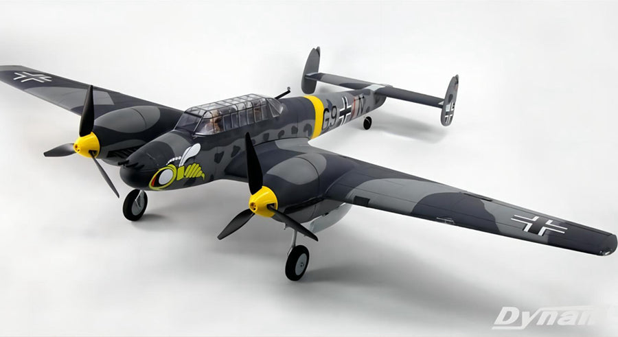 Dynam 1.5m Messerschmitt BF-110 V3 4S Twin-Engine RC Warbird w/ Flaps